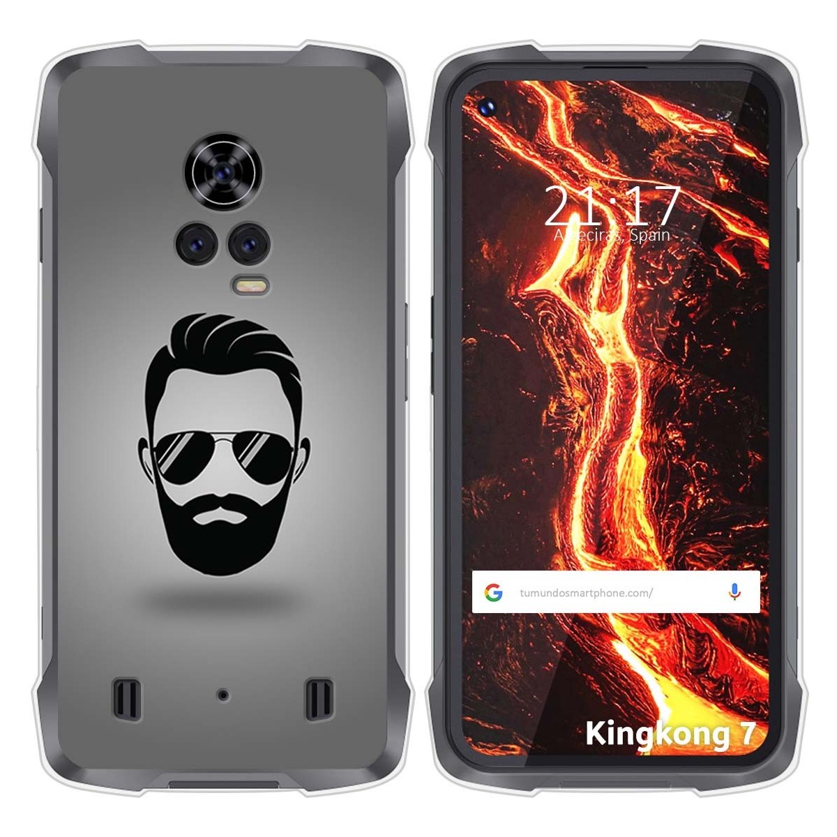 Funda Silicona para Cubot King Kong 7 diseño Barba Dibujos