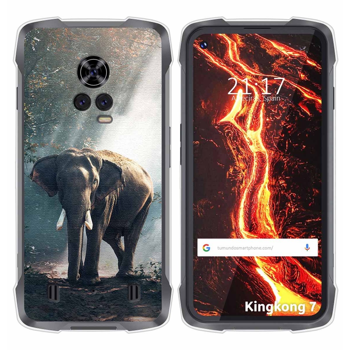 Funda Silicona para Cubot King Kong 7 diseño Elefante Dibujos