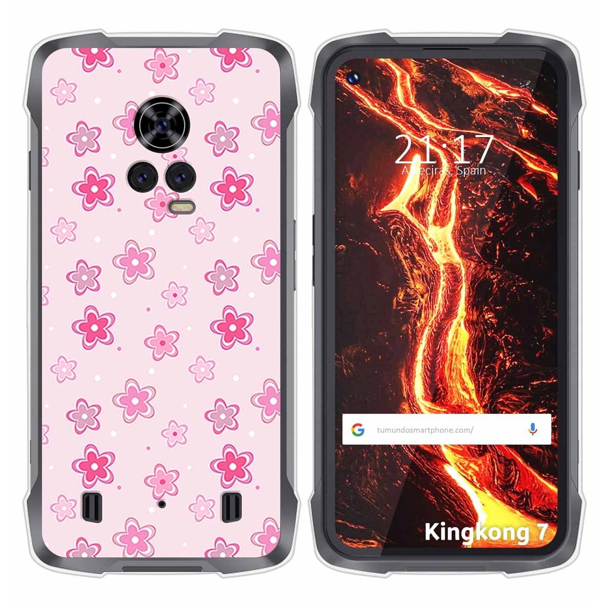 Funda Silicona para Cubot King Kong 7 diseño Flores Dibujos