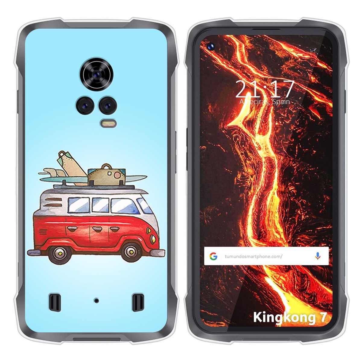 Funda Silicona para Cubot King Kong 7 diseño Furgoneta Dibujos