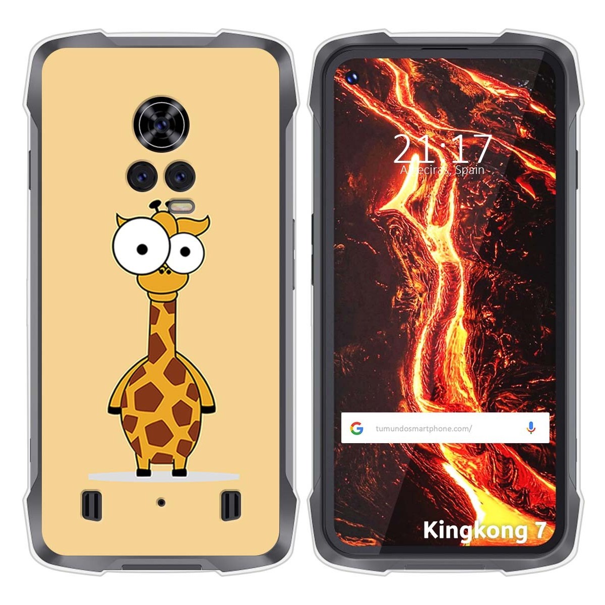 Funda Silicona para Cubot King Kong 7 diseño Jirafa Dibujos