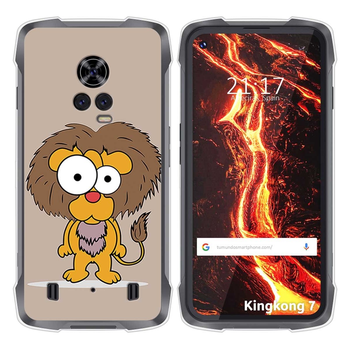 Funda Silicona para Cubot King Kong 7 diseño Leon Dibujos