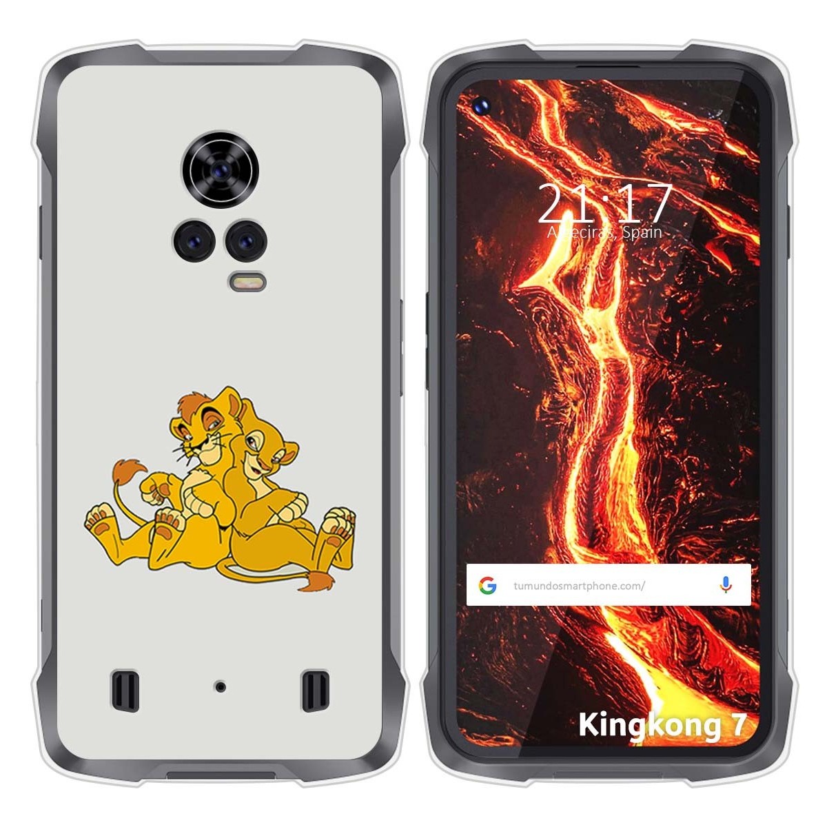 Funda Silicona para Cubot King Kong 7 diseño Leones Dibujos