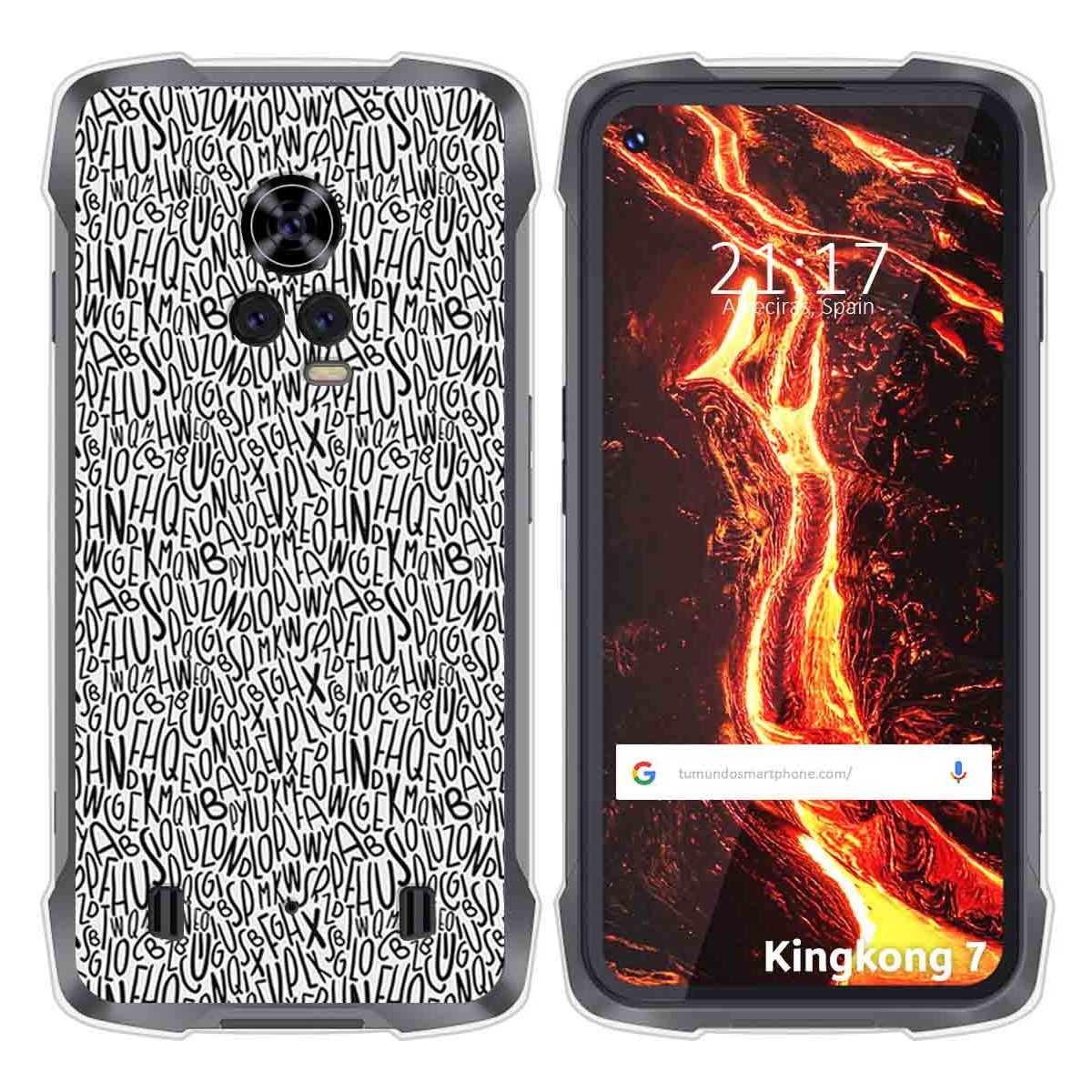 Funda Silicona para Cubot King Kong 7 diseño Letras Dibujos