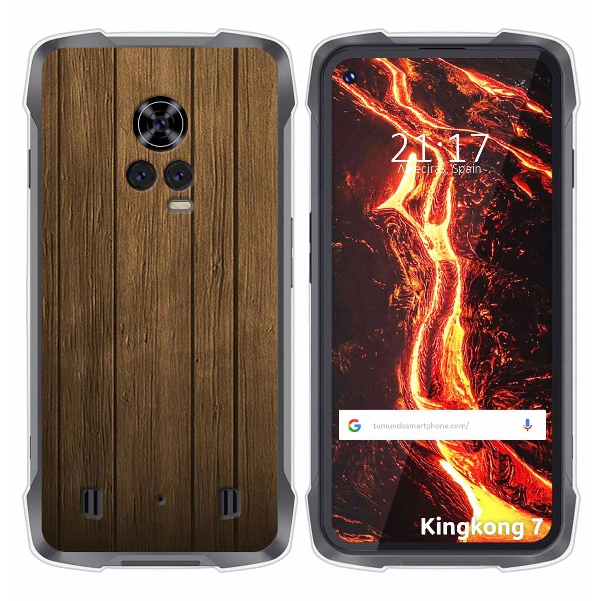 Funda Silicona para Cubot King Kong 7 diseño Madera Dibujos