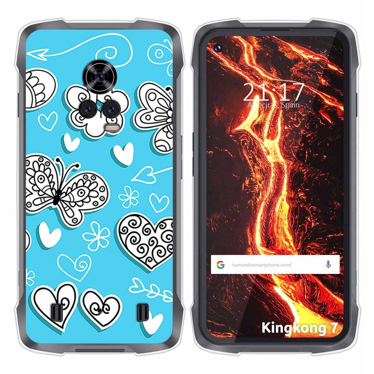Funda Silicona para Cubot King Kong 7 diseño Mariposas Dibujos