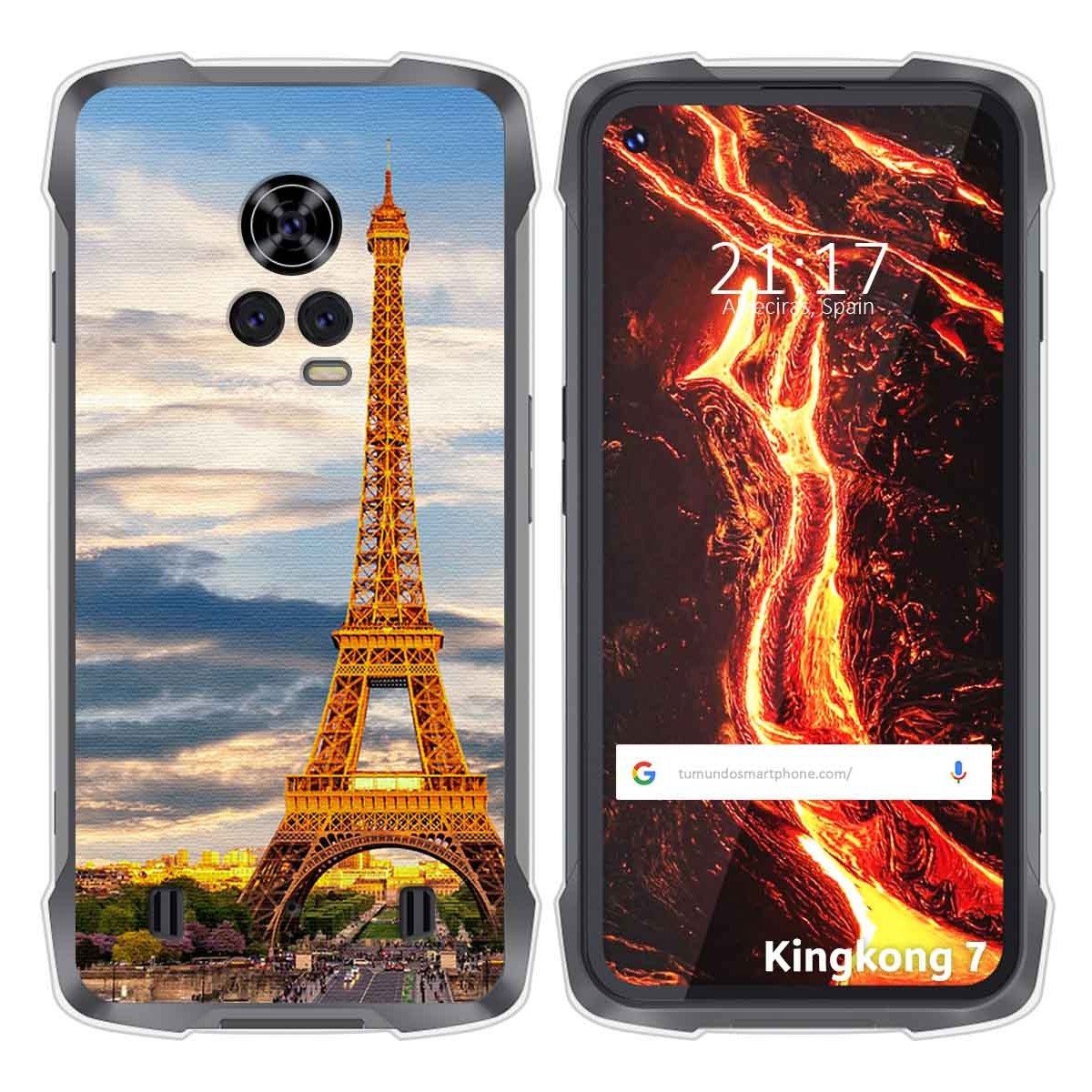 Funda Silicona para Cubot King Kong 7 diseño Paris Dibujos