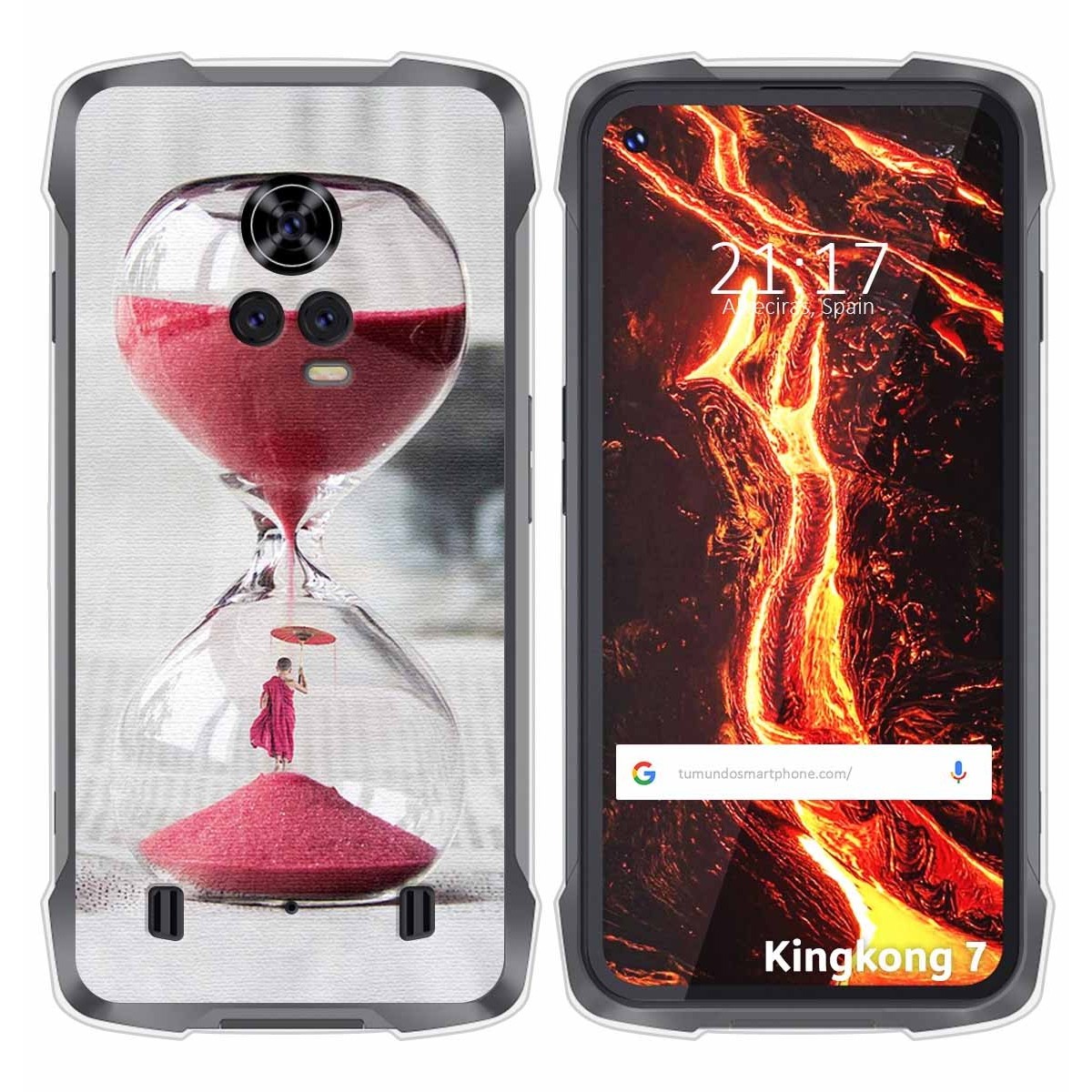 Funda Silicona para Cubot King Kong 7 diseño Reloj Dibujos