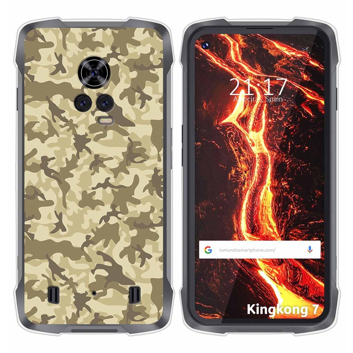 Funda Silicona para Cubot King Kong 7 diseño Sand Camuflaje Dibujos