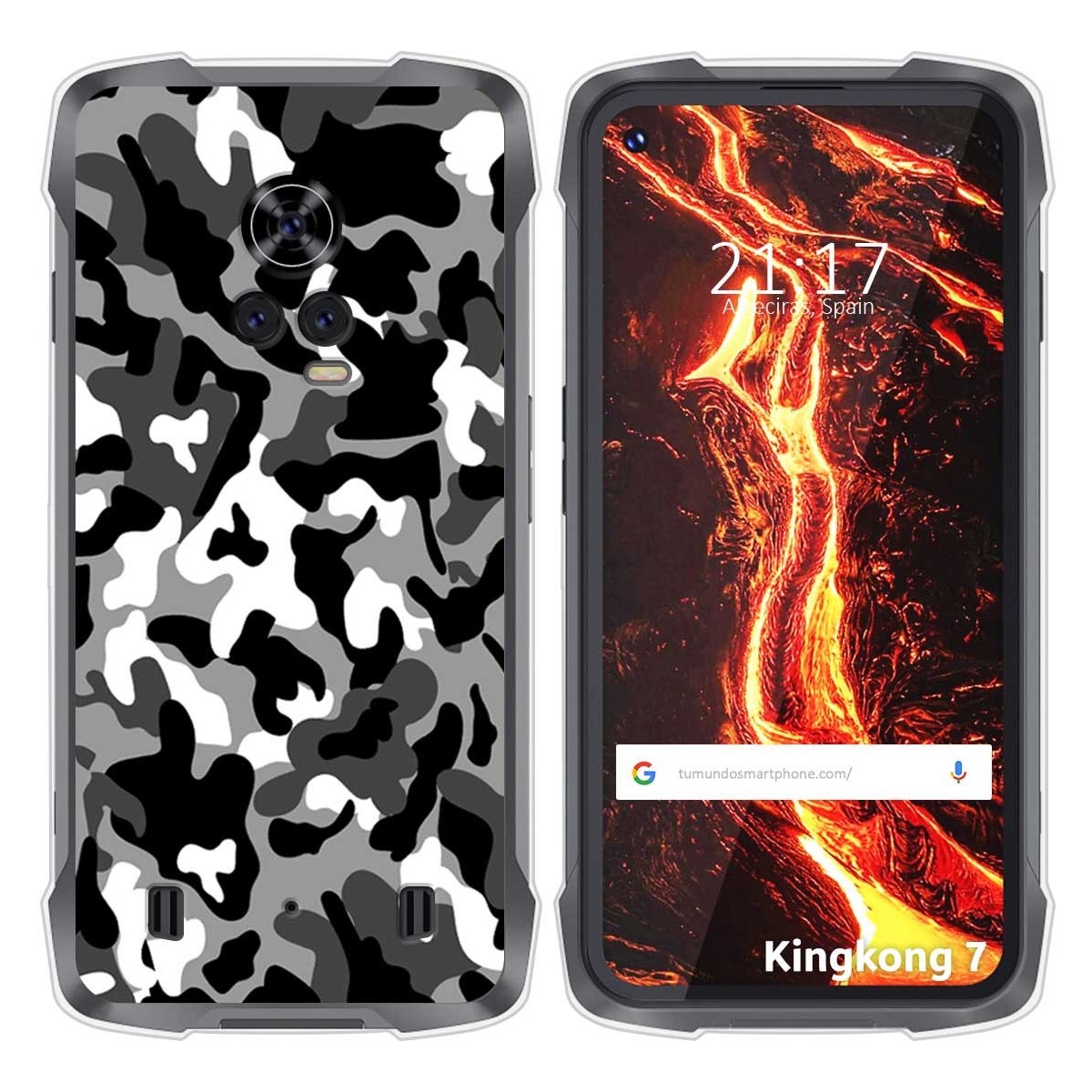 Funda Silicona para Cubot King Kong 7 diseño Snow Camuflaje Dibujos
