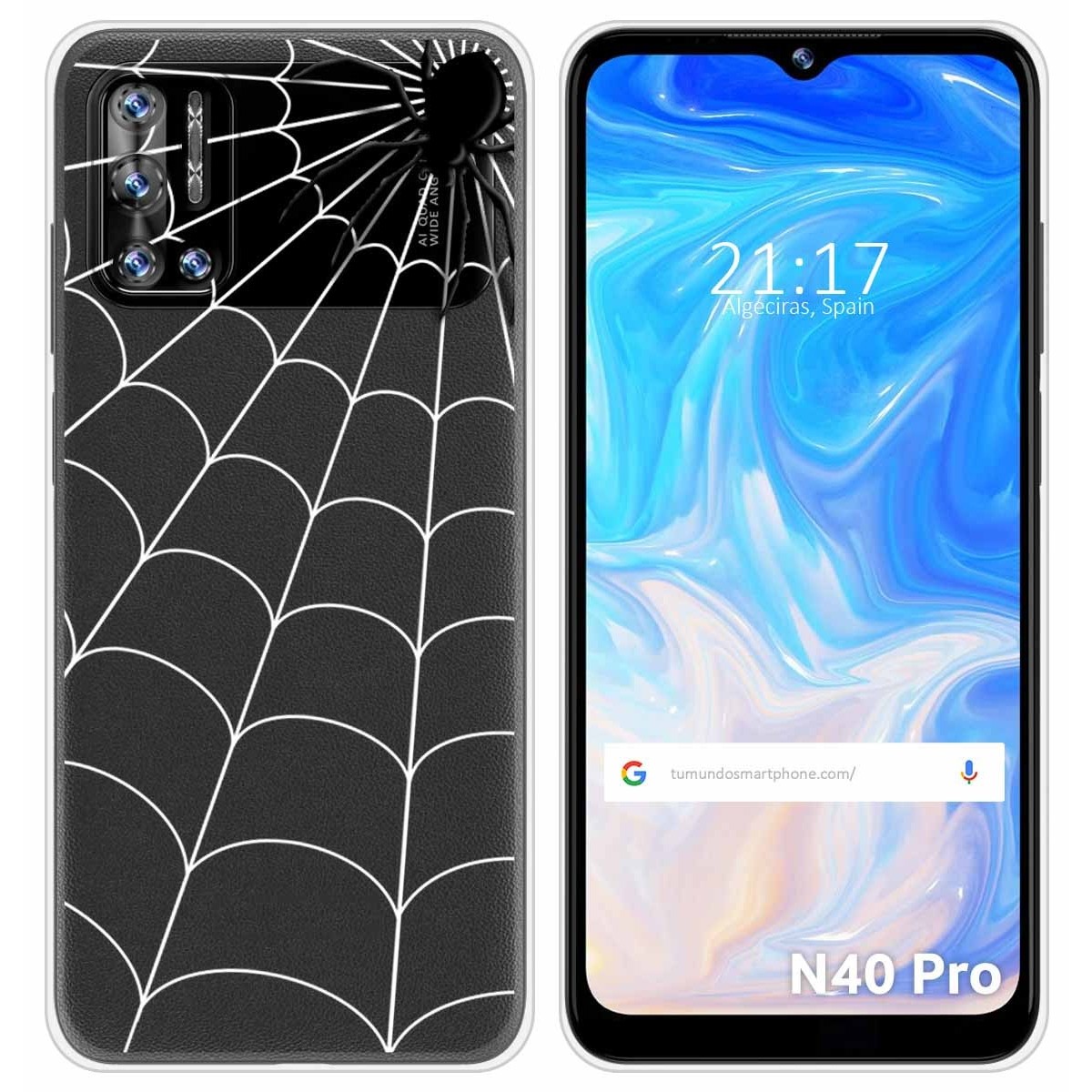 Funda Silicona Transparente para Doogee N40 Pro diseño Araña Dibujos