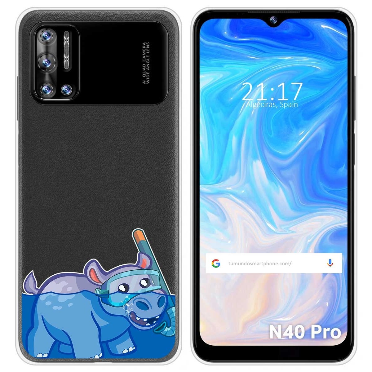 Funda Silicona Transparente para Doogee N40 Pro diseño Hipo Dibujos