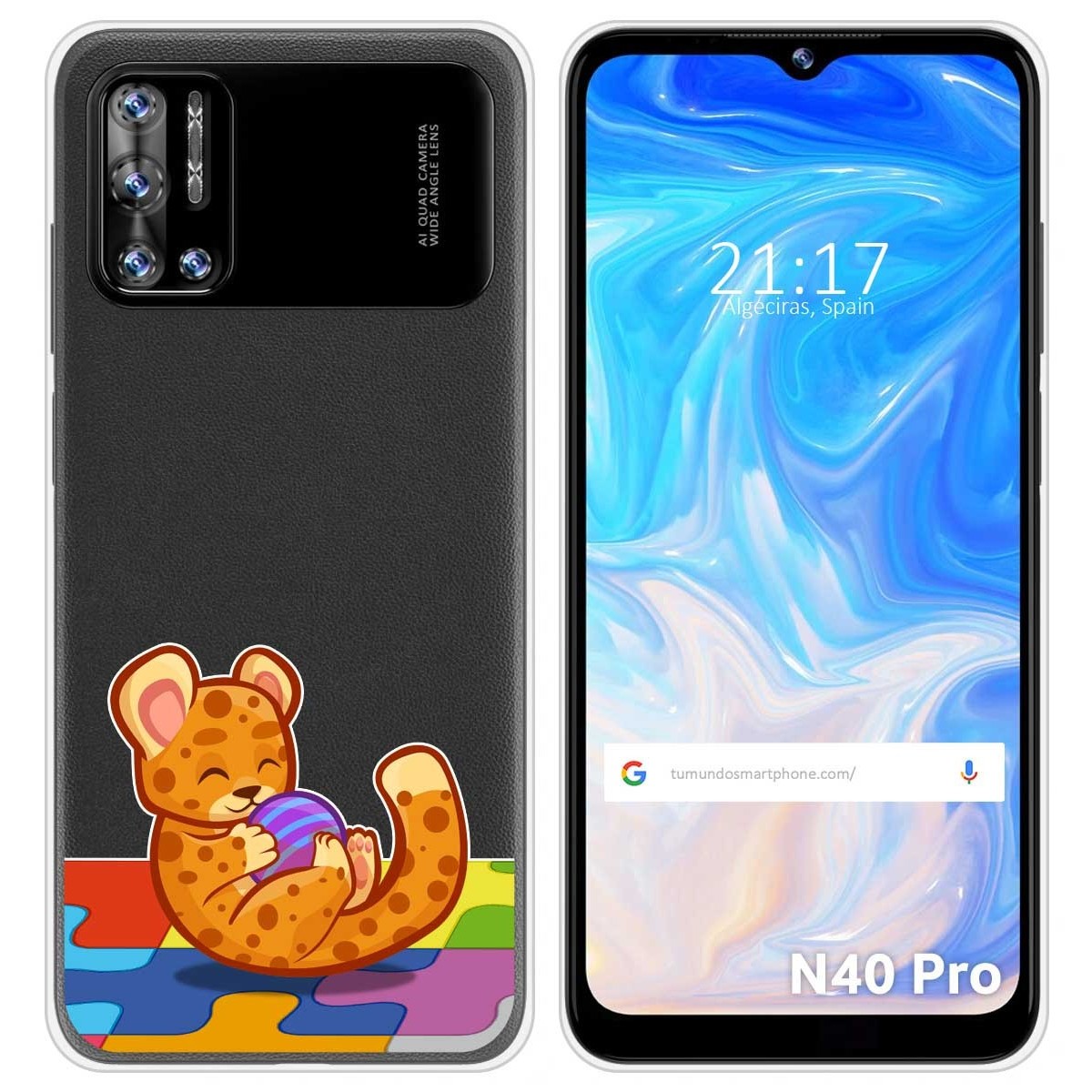 Funda Silicona Transparente para Doogee N40 Pro diseño Leopardo Dibujos