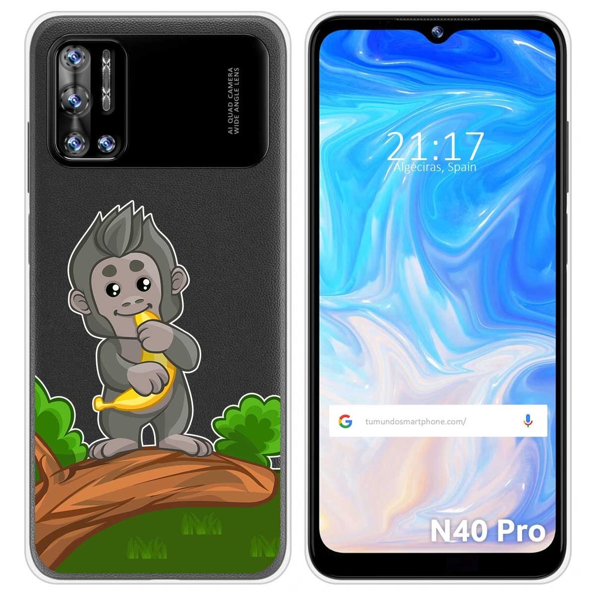 Funda Silicona Transparente para Doogee N40 Pro diseño Mono Dibujos