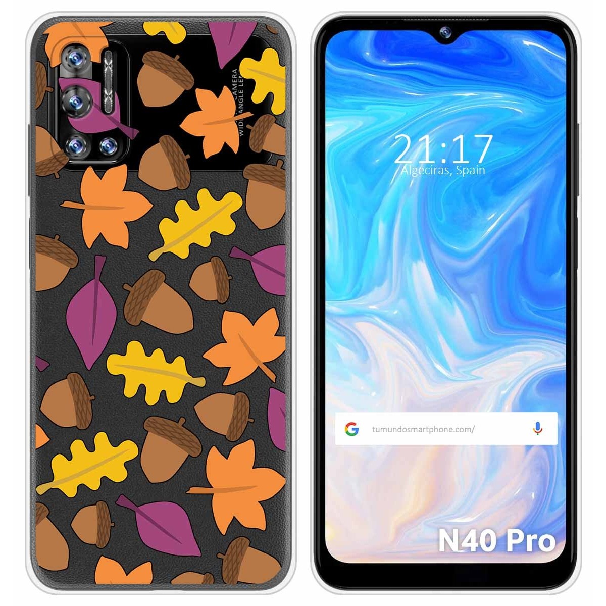 Funda Silicona Transparente para Doogee N40 Pro diseño Otoño Dibujos