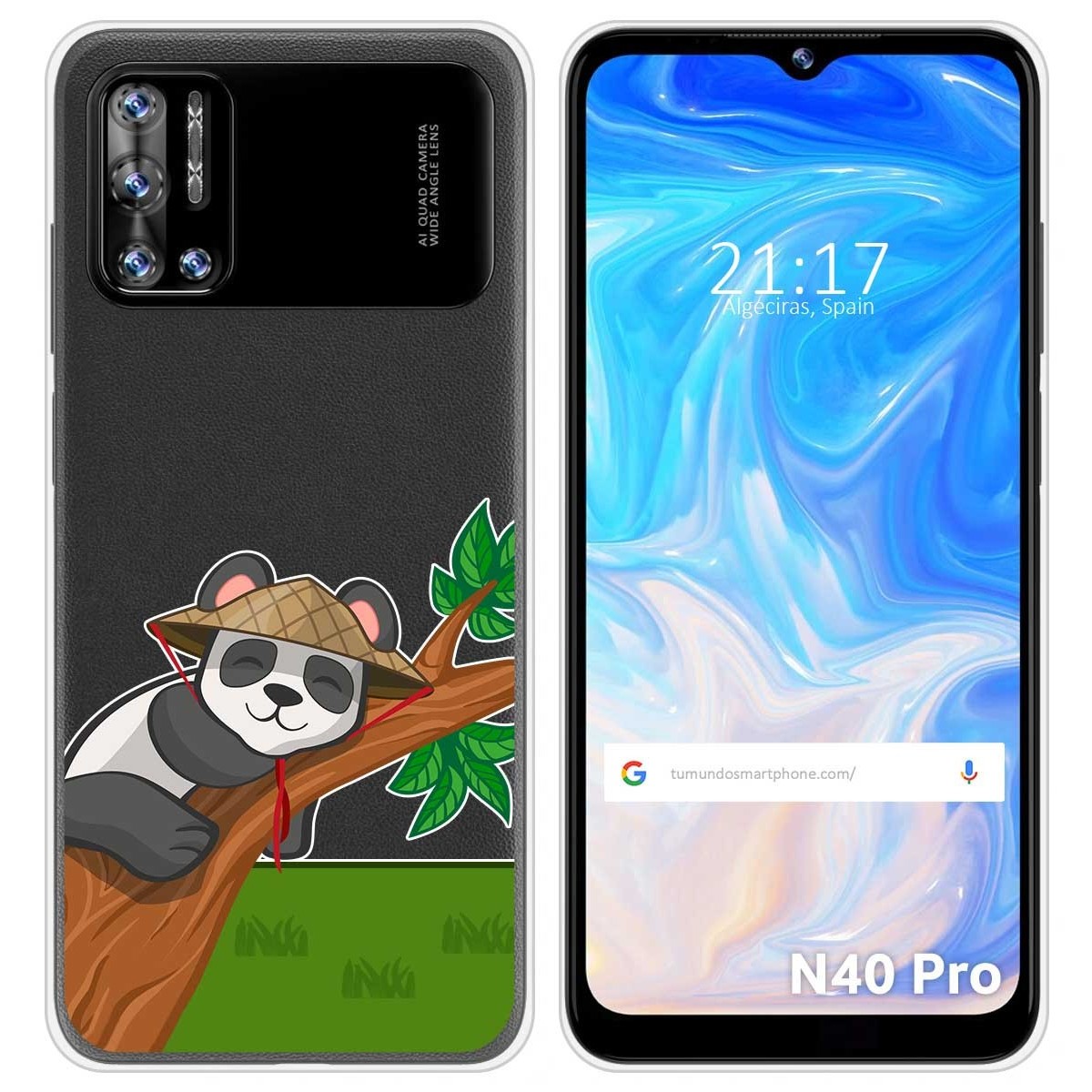 Funda Silicona Transparente para Doogee N40 Pro diseño Panda Dibujos