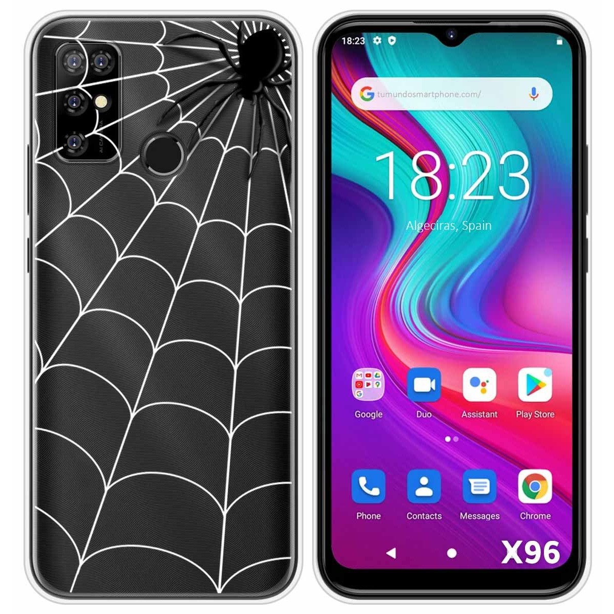 Funda Silicona Transparente para Doogee X96 / X96 Pro diseño Araña Dibujos