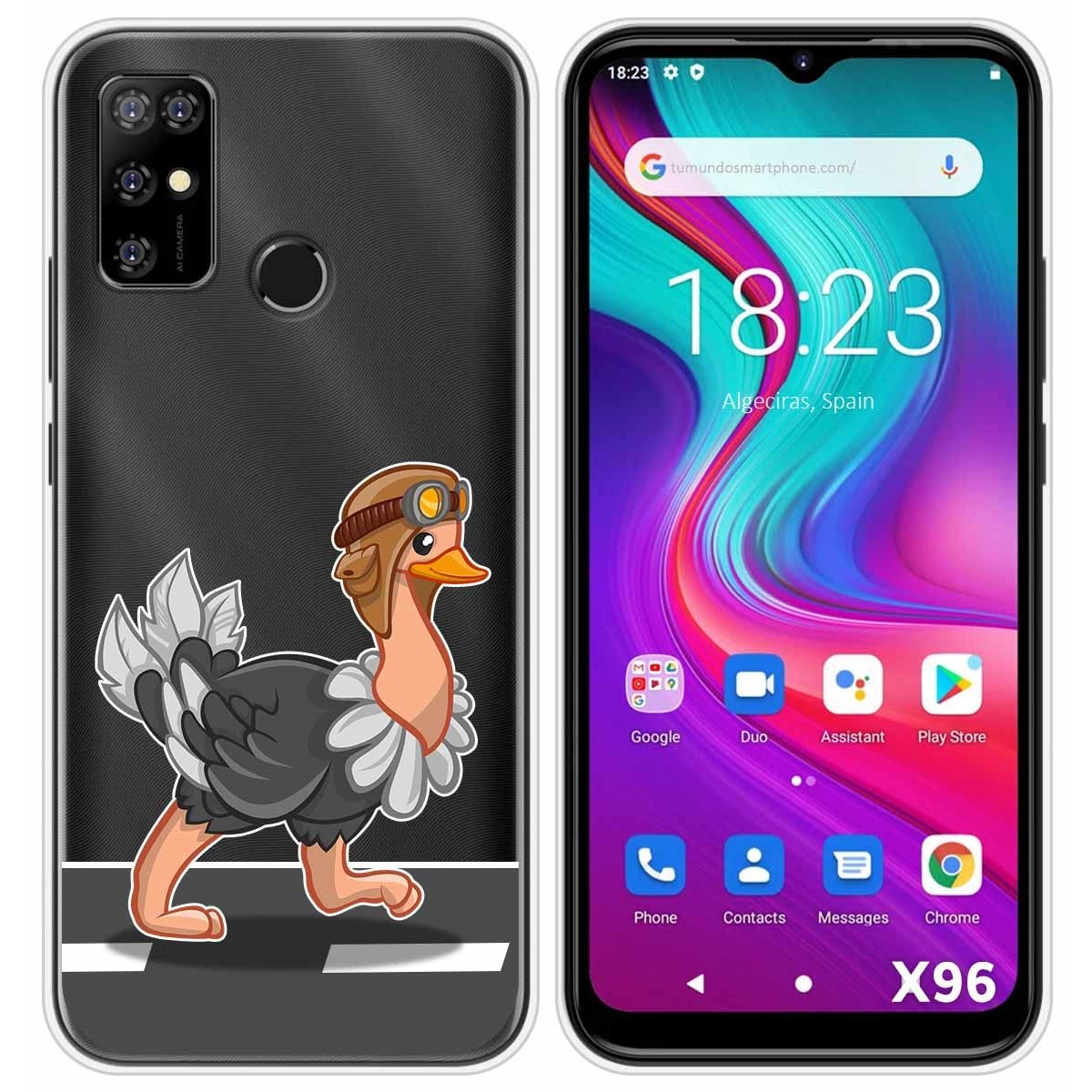 Funda Silicona Transparente para Doogee X96 / X96 Pro diseño Avestruz Dibujos