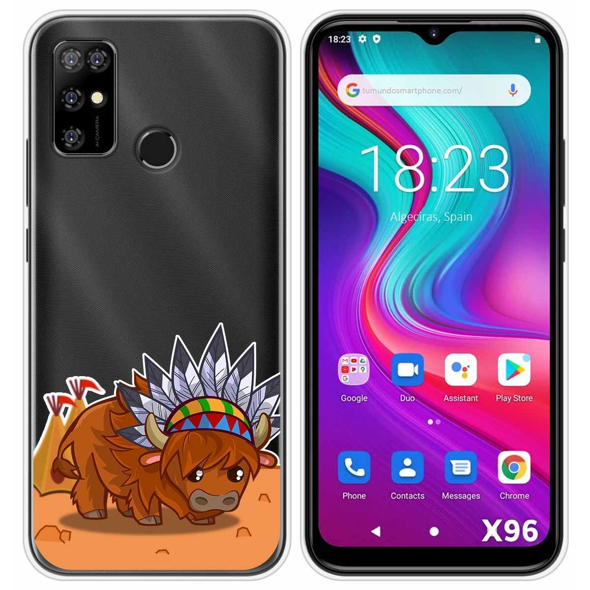 Funda Silicona Transparente para Doogee X96 / X96 Pro diseño Bufalo Dibujos