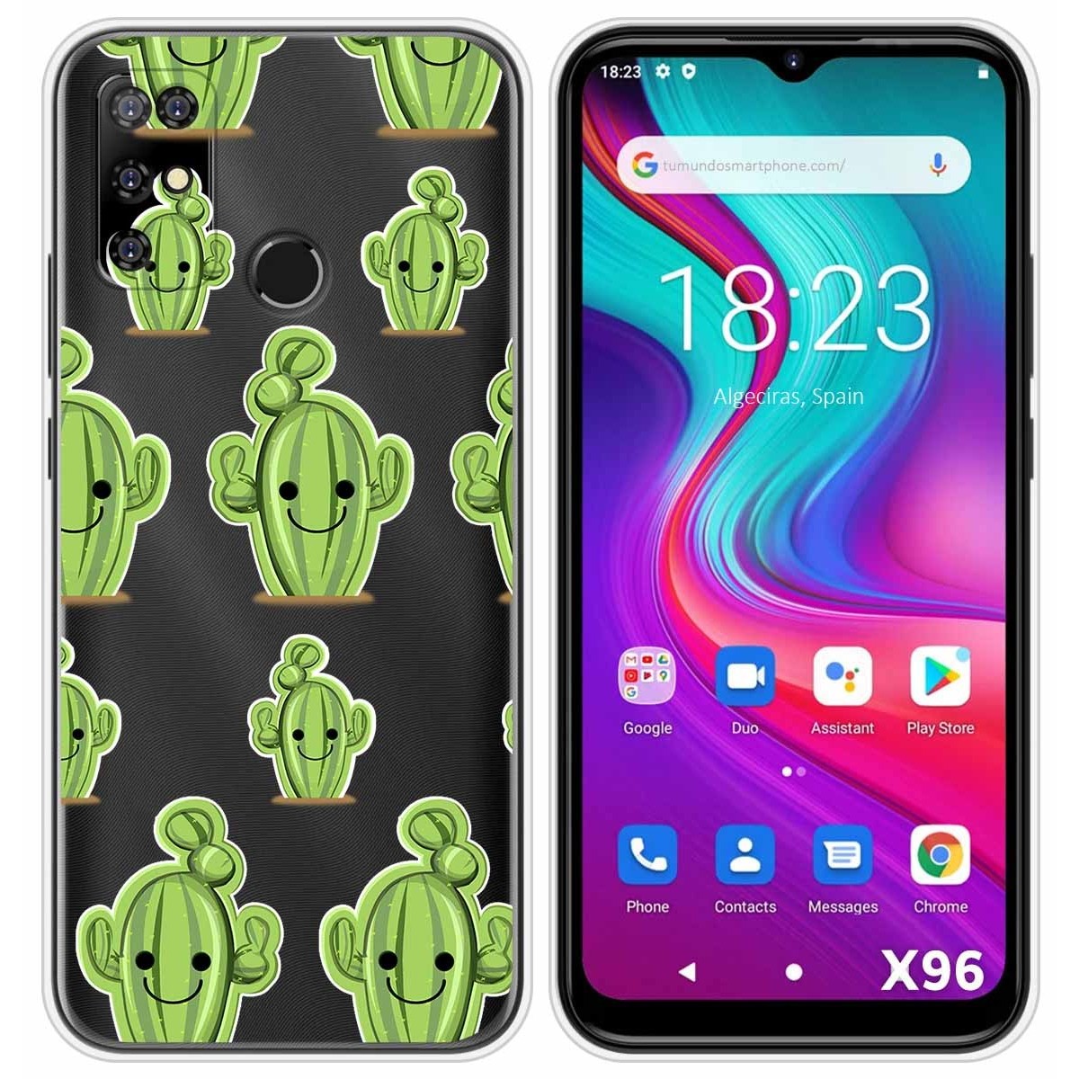 Funda Silicona Transparente para Doogee X96 / X96 Pro diseño Cactus Dibujos