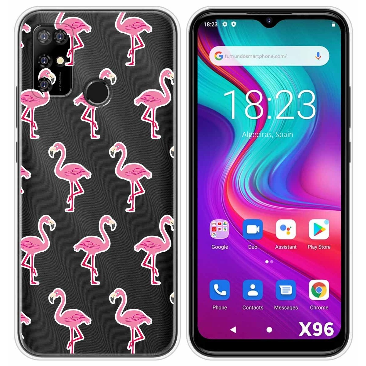 Funda Silicona Transparente para Doogee X96 / X96 Pro diseño Flamenco Dibujos