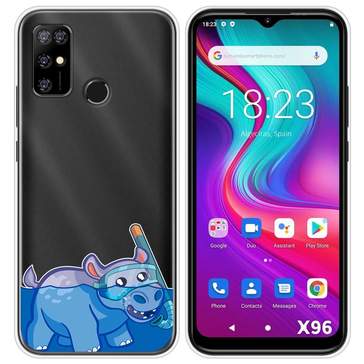 Funda Silicona Transparente para Doogee X96 / X96 Pro diseño Hipo Dibujos