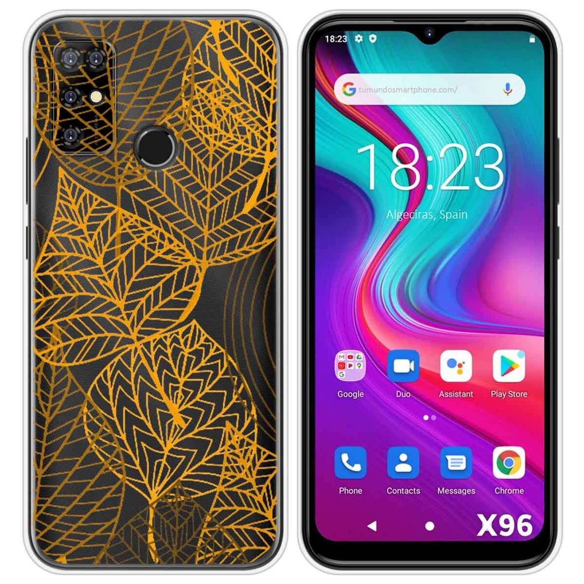 Funda Silicona Transparente para Doogee X96 / X96 Pro diseño Hojas Dibujos