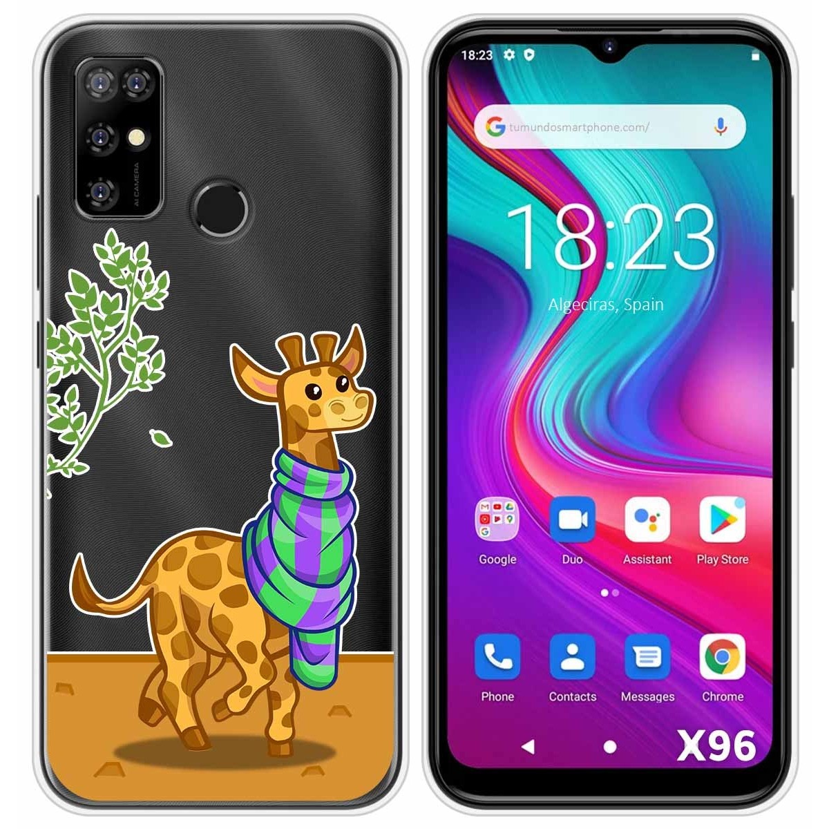 Funda Silicona Transparente para Doogee X96 / X96 Pro diseño Jirafa Dibujos