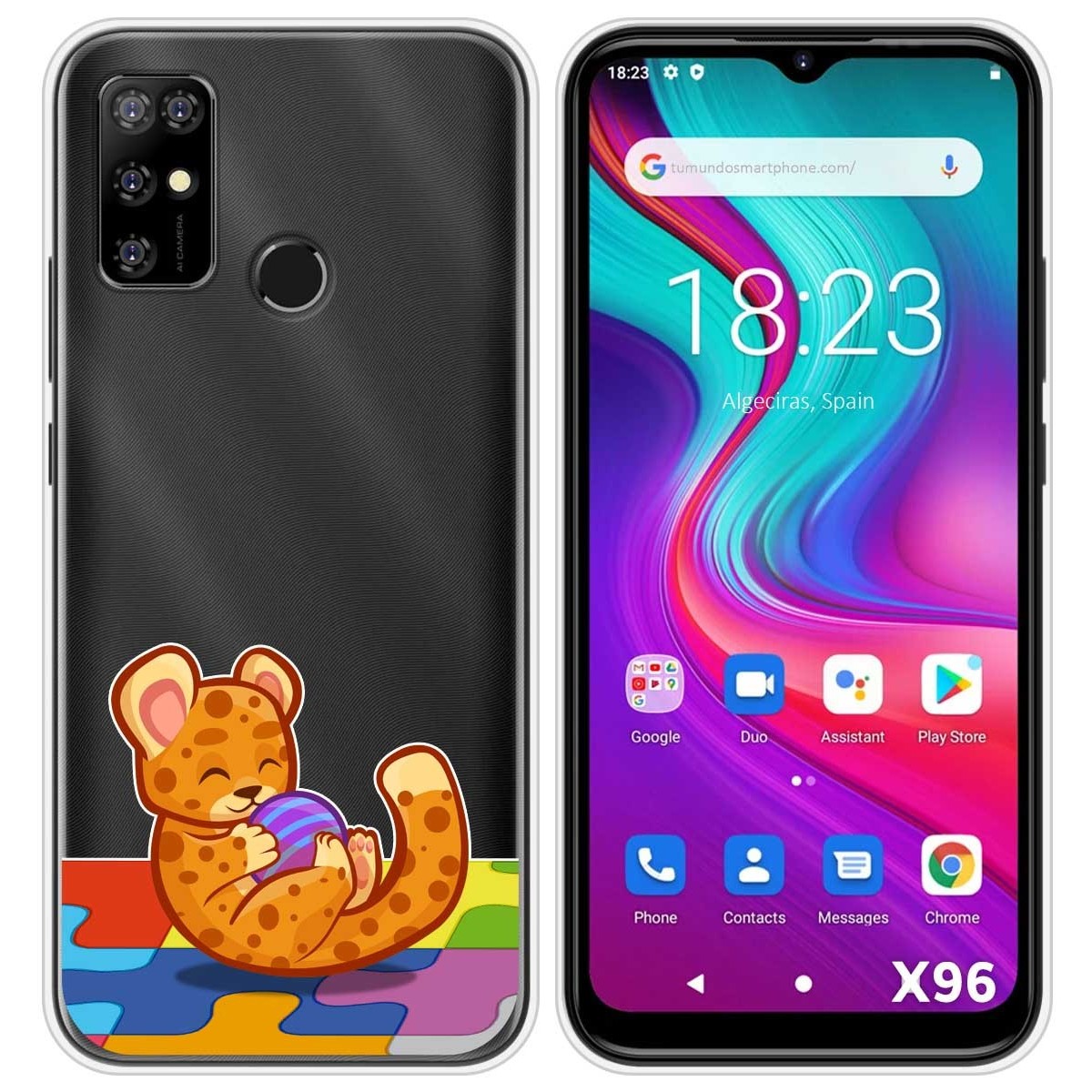 Funda Silicona Transparente para Doogee X96 / X96 Pro diseño Leopardo Dibujos