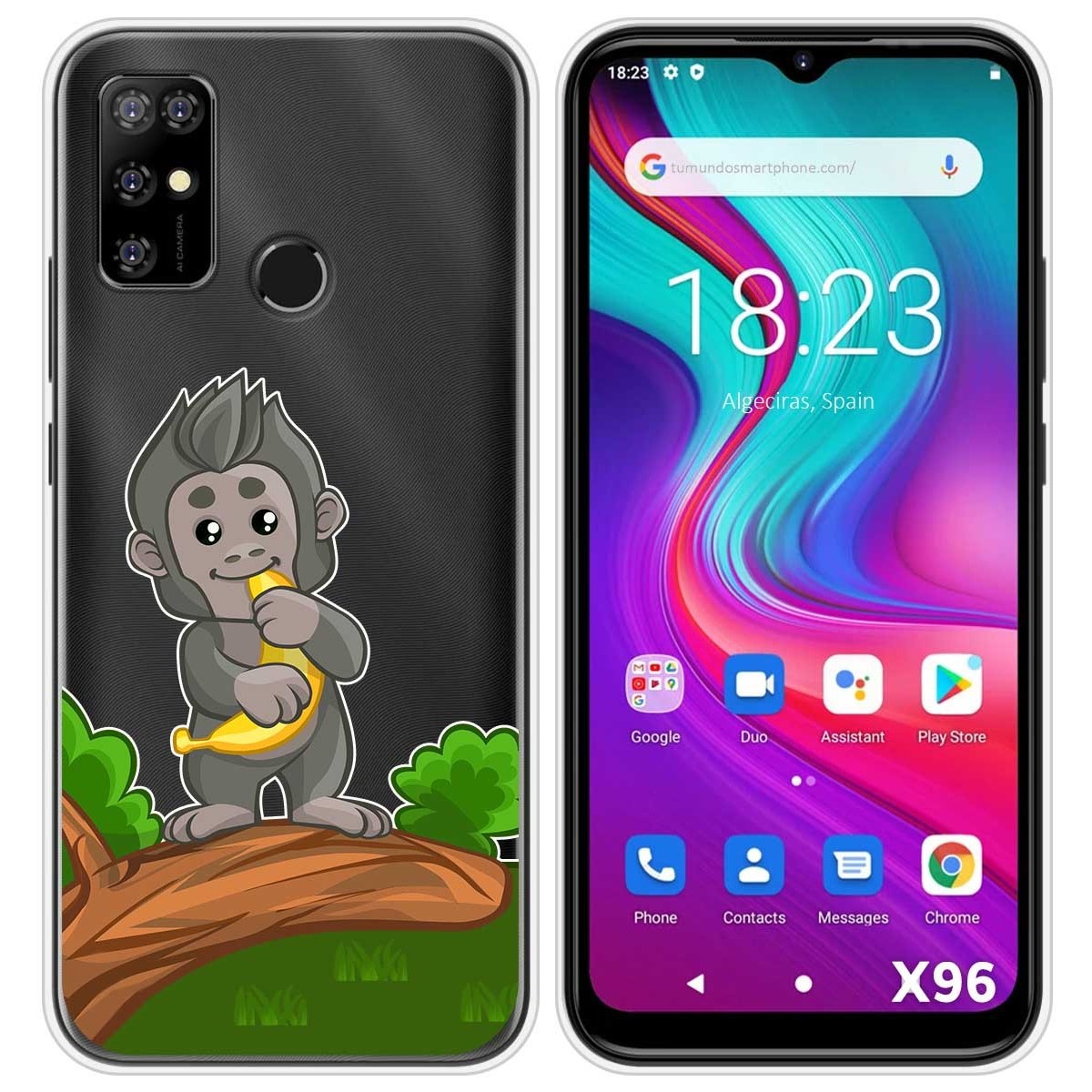 Funda Silicona Transparente para Doogee X96 / X96 Pro diseño Mono Dibujos