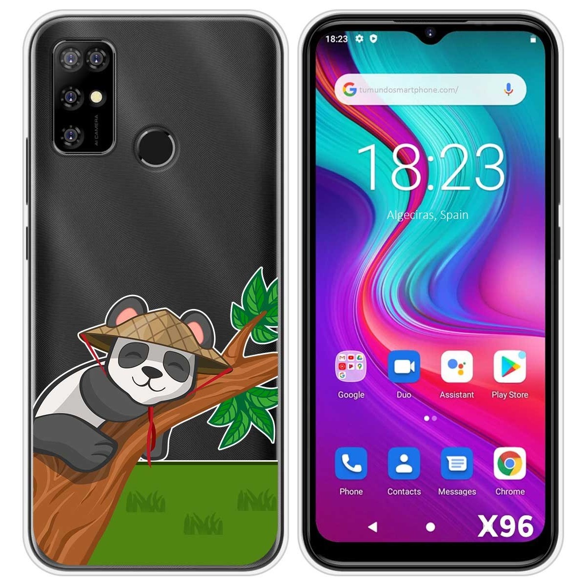 Funda Silicona Transparente para Doogee X96 / X96 Pro diseño Panda Dibujos