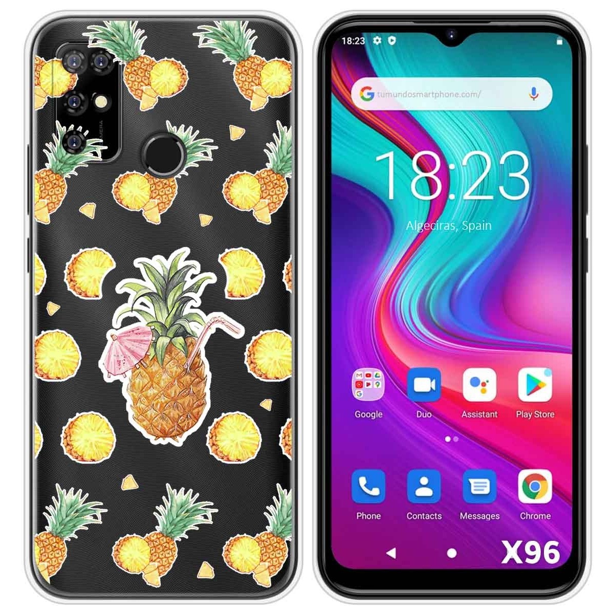 Funda Silicona Transparente para Doogee X96 / X96 Pro diseño Piña Dibujos
