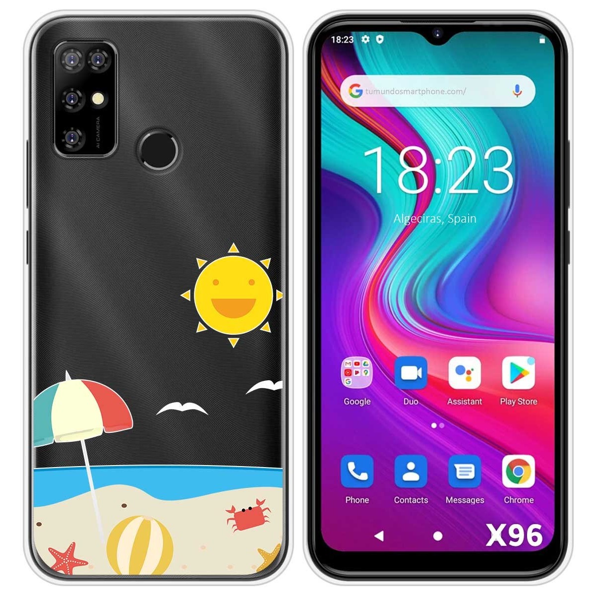 Funda Silicona Transparente para Doogee X96 / X96 Pro diseño Playa Dibujos
