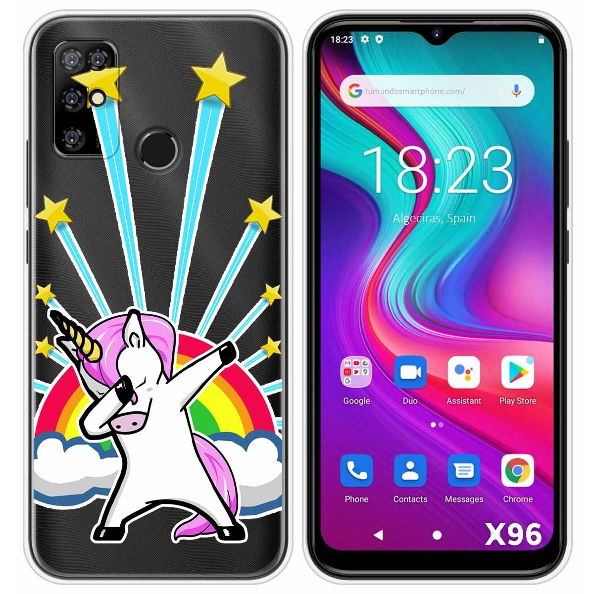 Funda Silicona Transparente para Doogee X96 / X96 Pro diseño Unicornio Dibujos