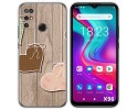 Funda Silicona para Doogee X96 / X96 Pro diseño Corazones Madera Dibujos