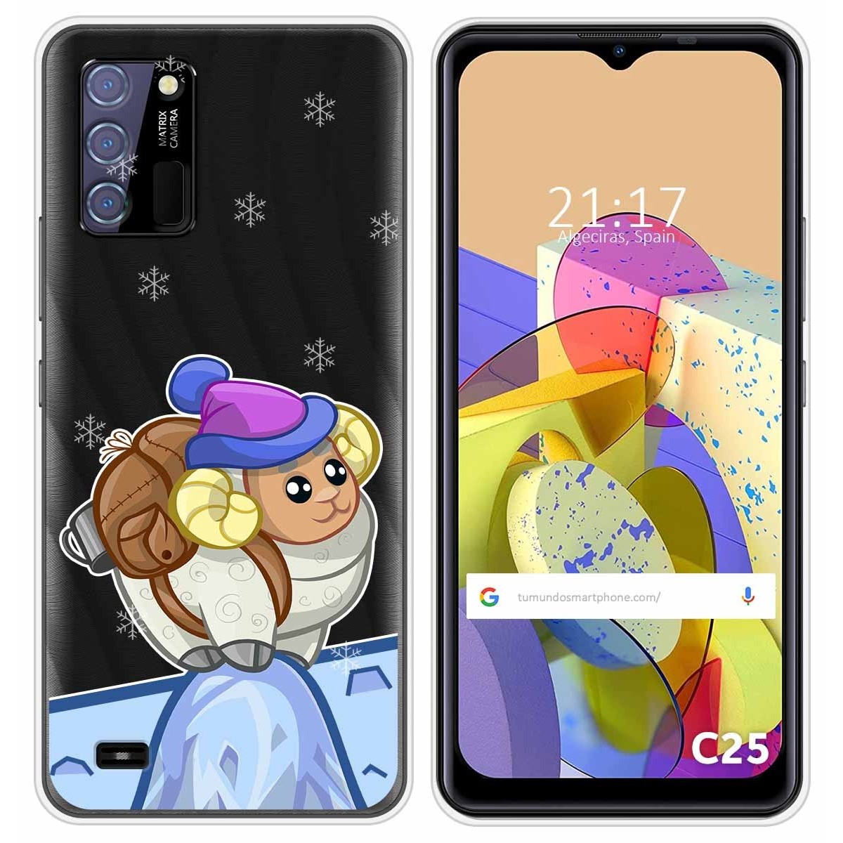 Funda Silicona Transparente para Oukitel C25 diseño Cabra Dibujos