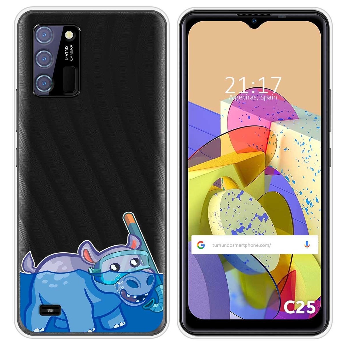 Funda Silicona Transparente para Oukitel C25 diseño Hipo Dibujos