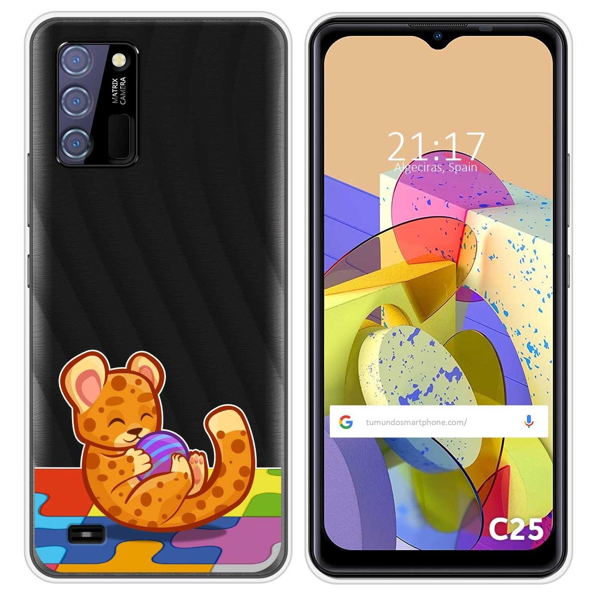 Funda Silicona Transparente para Oukitel C25 diseño Leopardo Dibujos