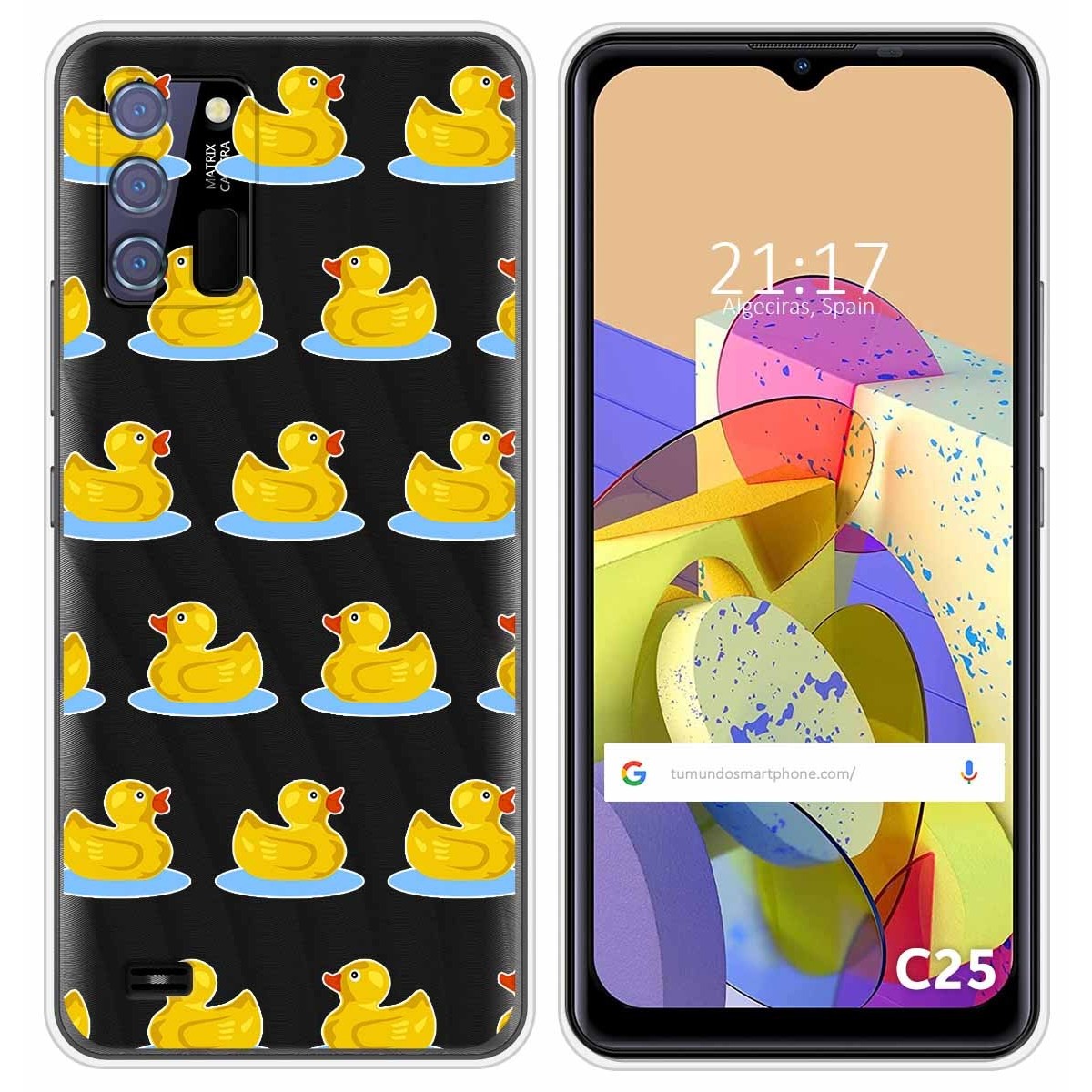 Funda Silicona Transparente para Oukitel C25 diseño Pato Dibujos