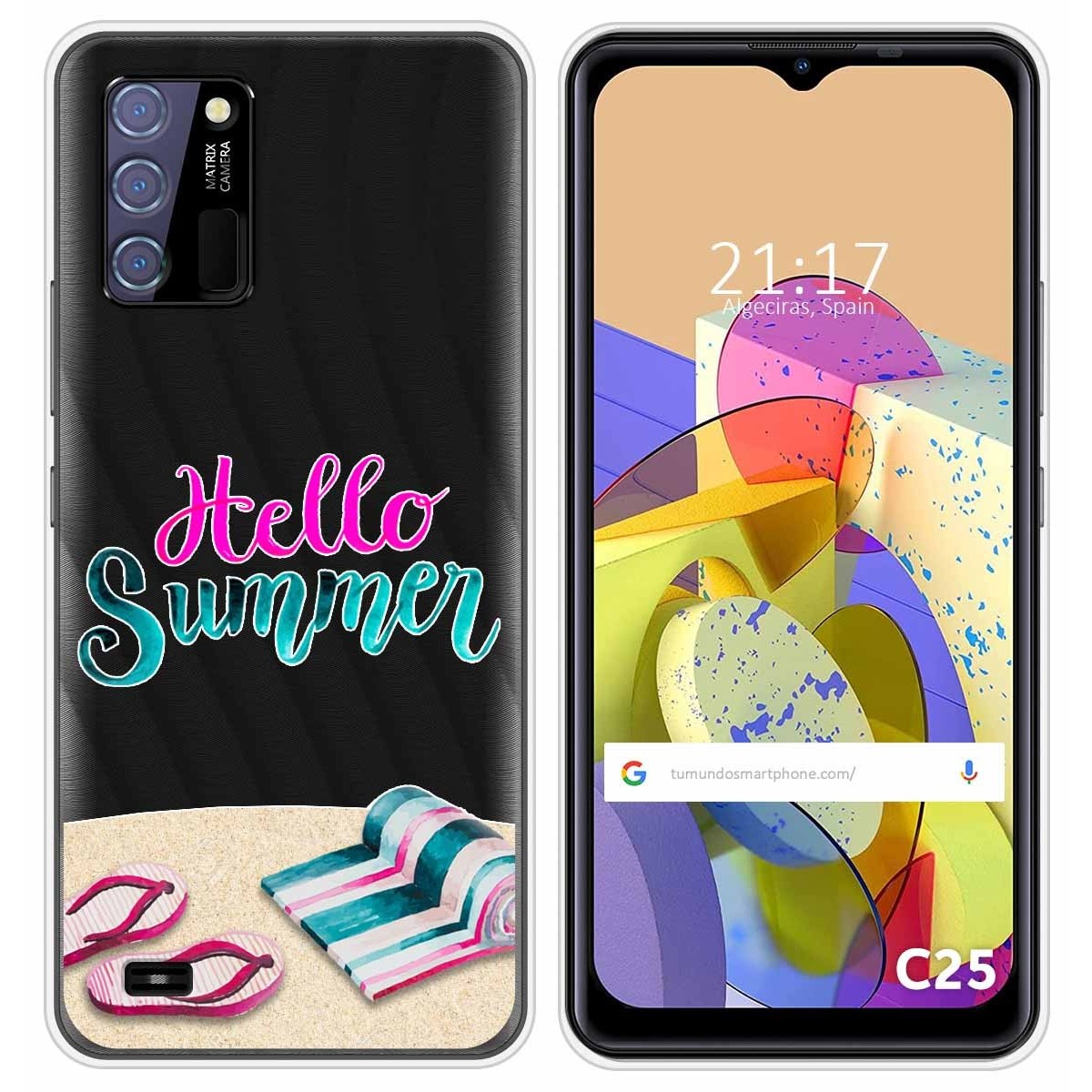 Funda Silicona Transparente para Oukitel C25 diseño Summer Dibujos