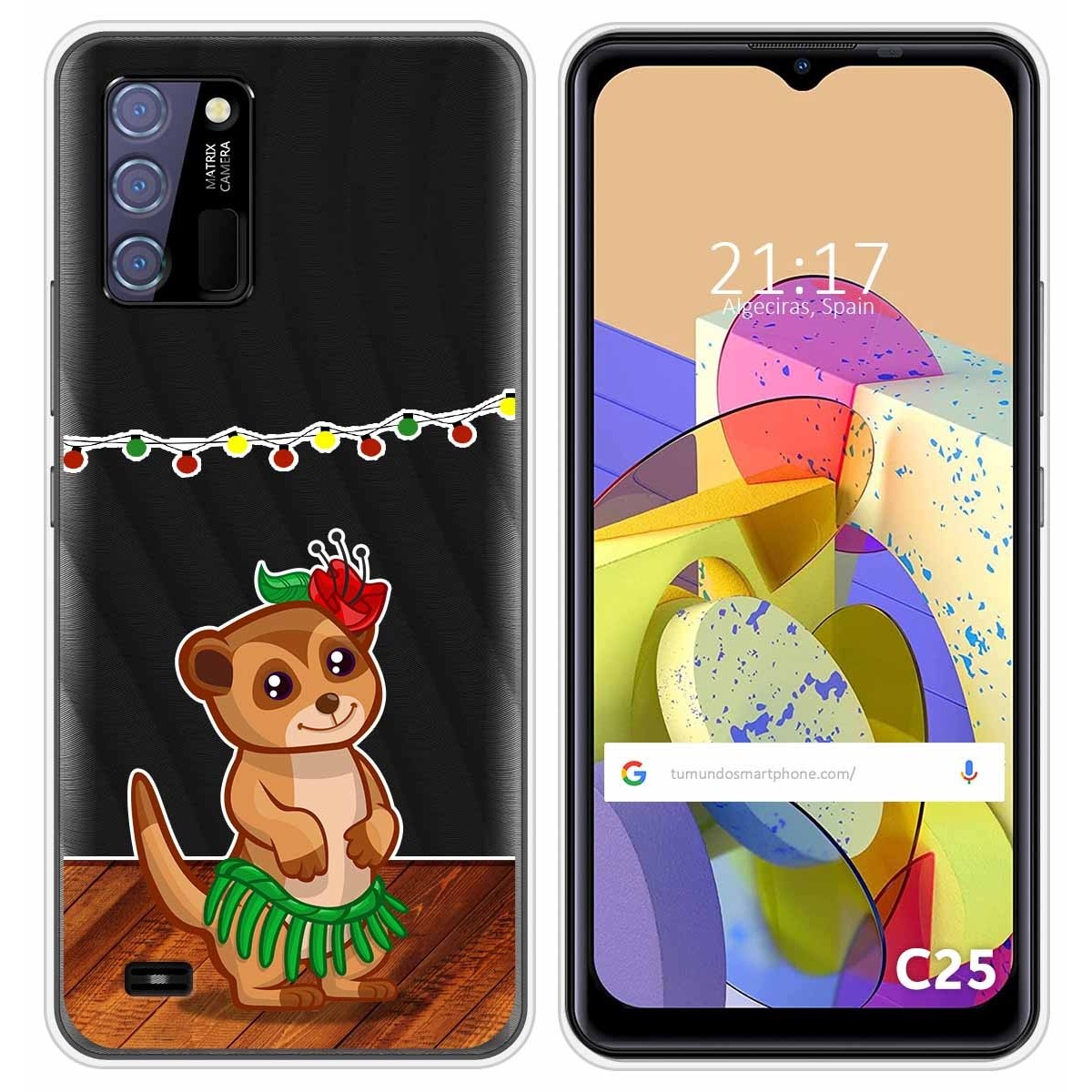 Funda Silicona Transparente para Oukitel C25 diseño Suricata Dibujos