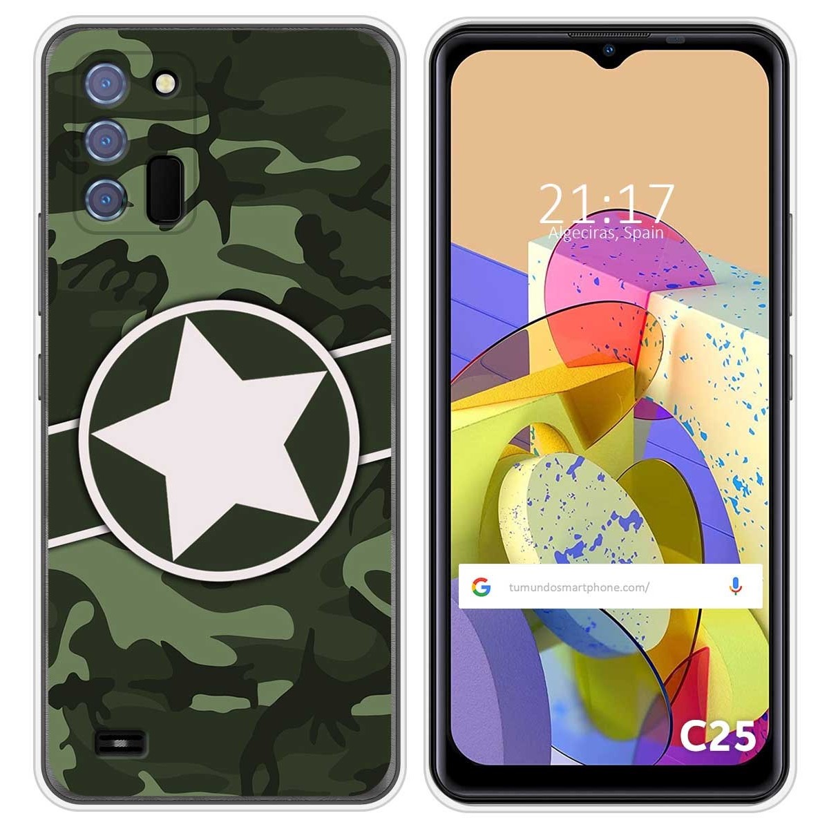 Funda Silicona para Oukitel C25 diseño Camuflaje 01 Dibujos
