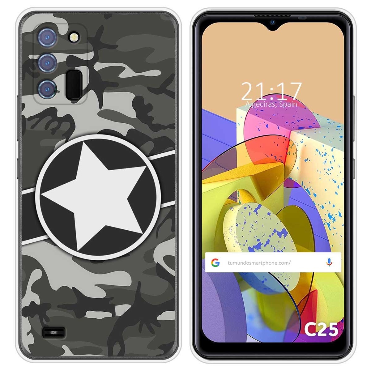 Funda Silicona para Oukitel C25 diseño Camuflaje 02 Dibujos