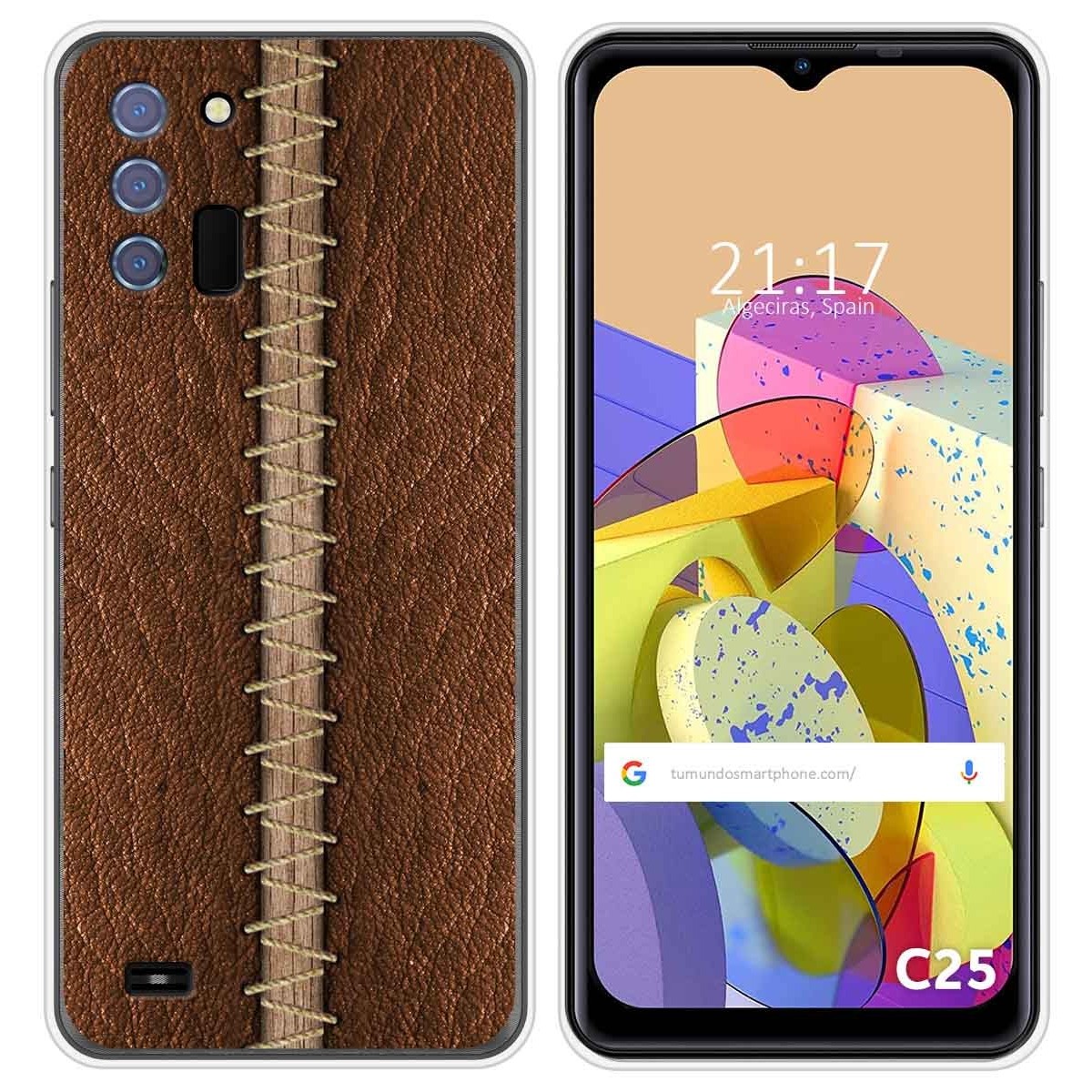 Funda Silicona para Oukitel C25 diseño Cuero 01 Dibujos