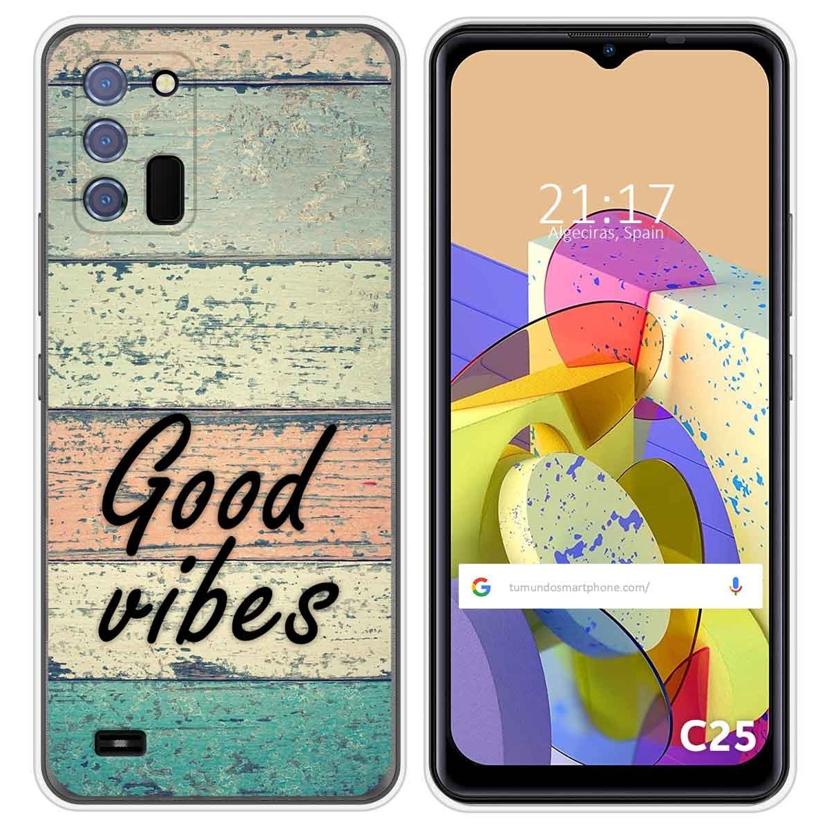 Funda Silicona para Oukitel C25 diseño Madera 01 Dibujos