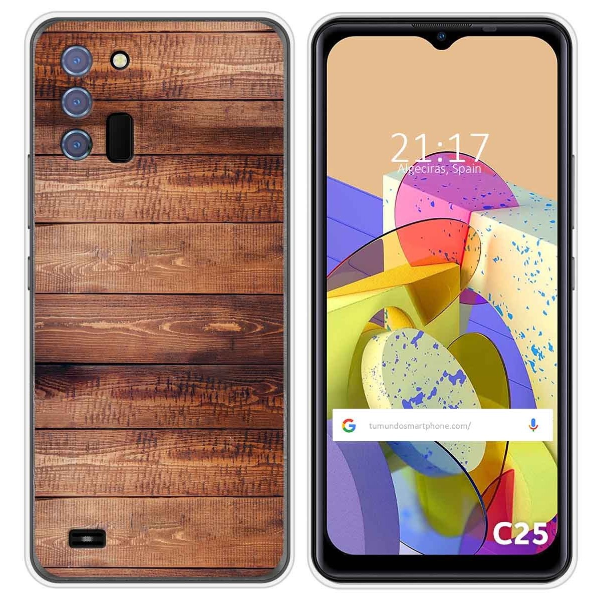 Funda Silicona para Oukitel C25 diseño Madera 02 Dibujos