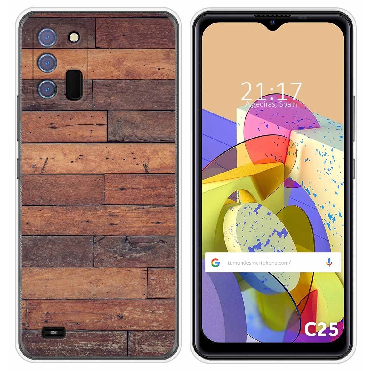 Funda Silicona para Oukitel C25 diseño Madera 03 Dibujos