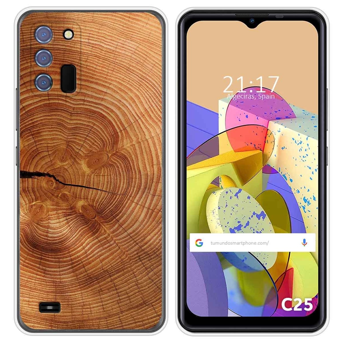 Funda Silicona para Oukitel C25 diseño Madera 04 Dibujos