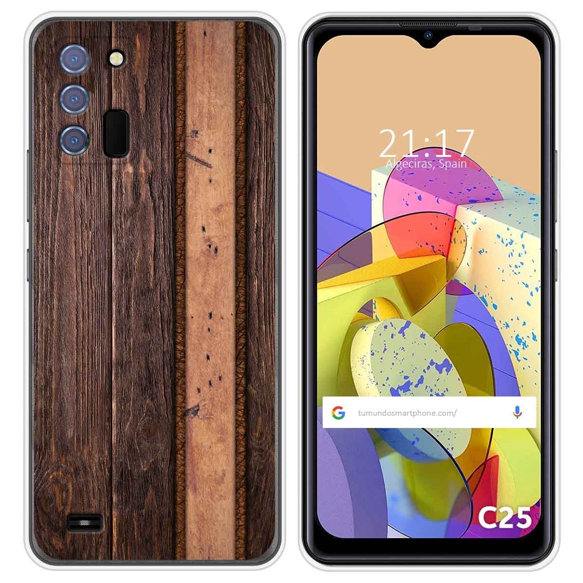 Funda Silicona para Oukitel C25 diseño Madera 05 Dibujos