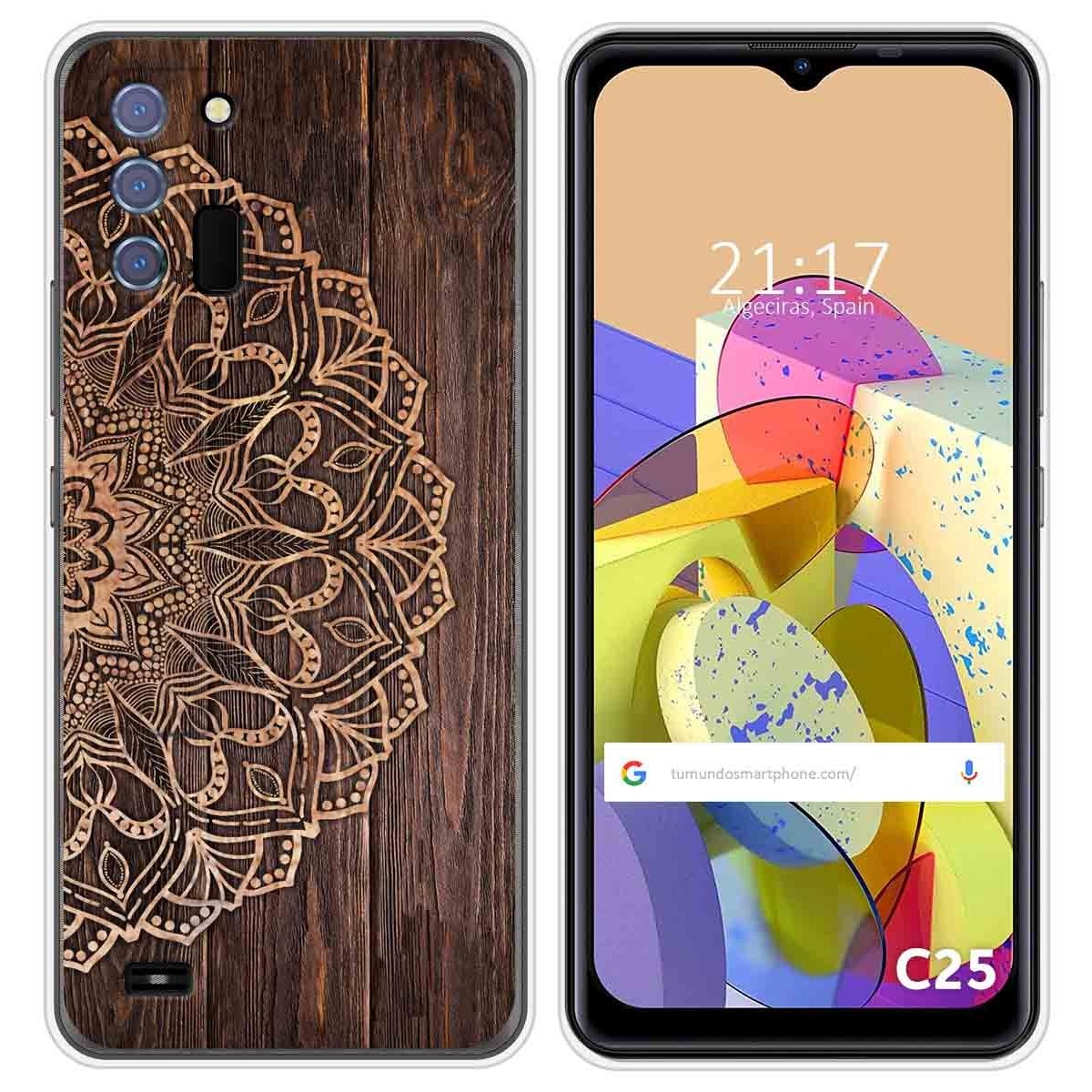 Funda Silicona para Oukitel C25 diseño Madera 06 Dibujos